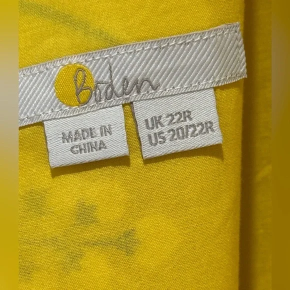 Boden Andrea Womens Plus Frill Sleeve Yellow Tropical Beach Maxi Dress Sz 20/22W - Picture 11 of 12